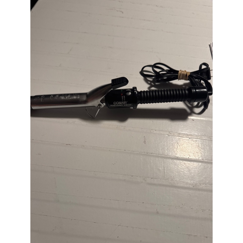 Conair Curling Iron Unisex 1‎ Inch Black Silver Good Instant Heat Chrome Barrel
